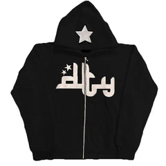 star-printed-zip-up-hoodies