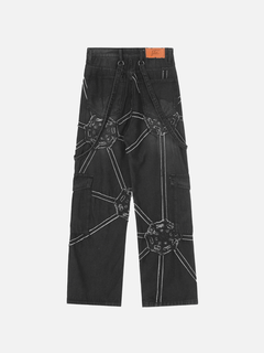 spider-denim-pants