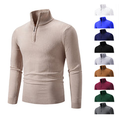 2023-mens-plus-size-fleece-zip-mock-neck-sweater