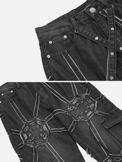 spider-denim-pants