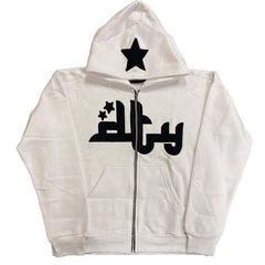 star-printed-zip-up-hoodies