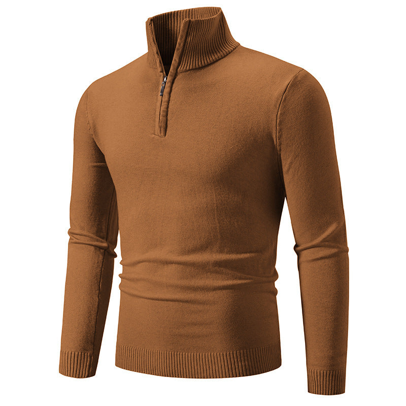 2023-mens-plus-size-fleece-zip-mock-neck-sweater