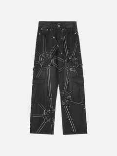 spider-denim-pants